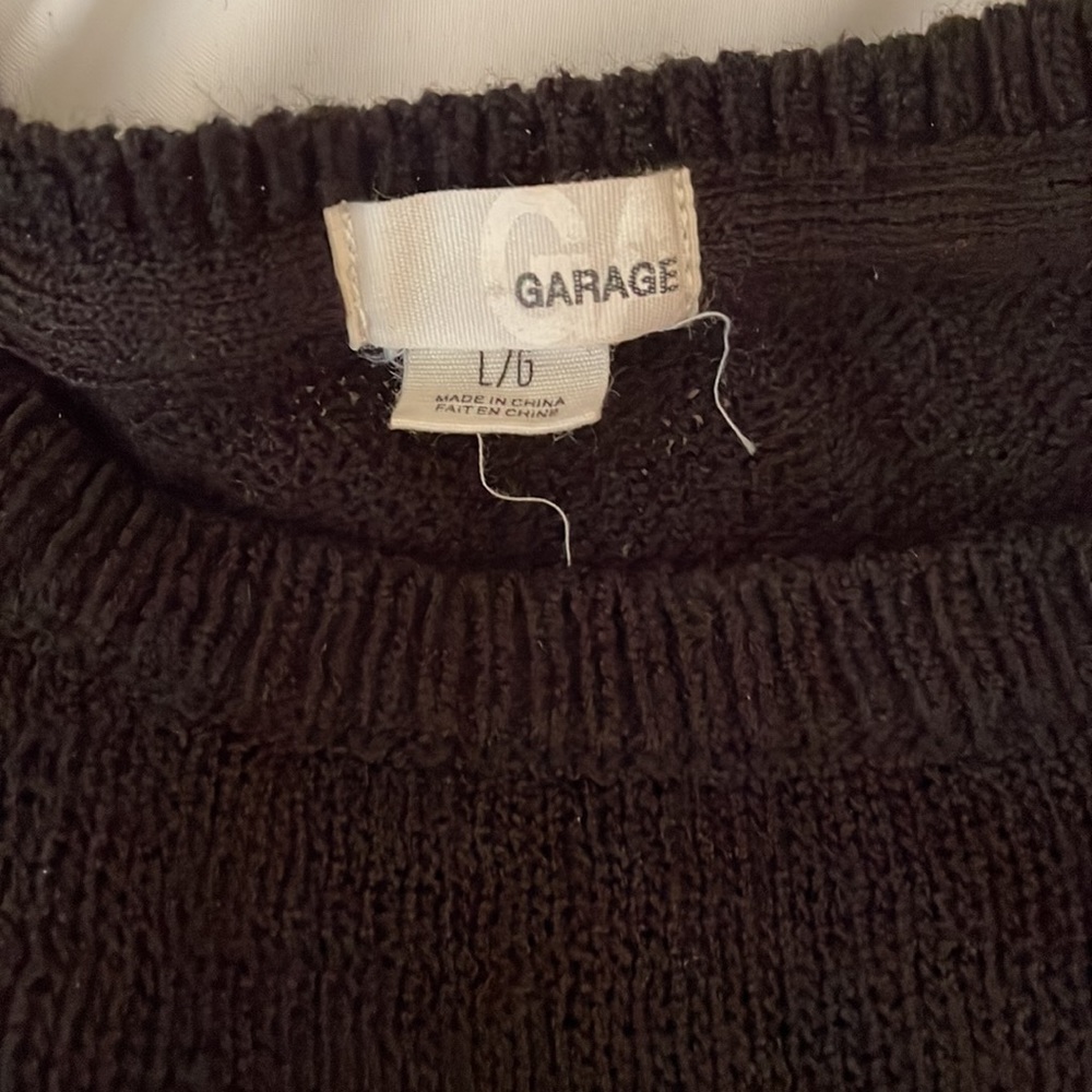 Garage brand size large sweater. Black with white flowers. Lightweight. - Picture 2 of 9